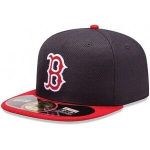 New Era MLB Boston Red Socks Home Diamond Era 59FIFTY Fitted Hat-Red/Black 7 1/8